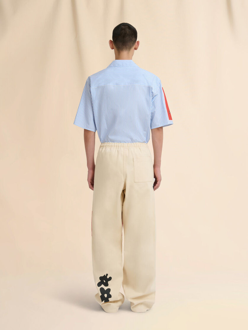 CREAM ORGANIC BULL DENIM TROUSERS 3