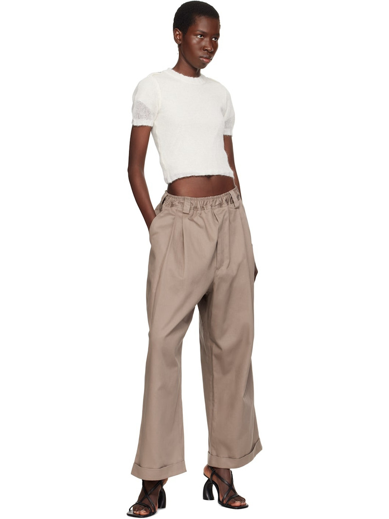 Meryll Rogge Gray Light Cotton Gabardine Drawstring Trousers outlook