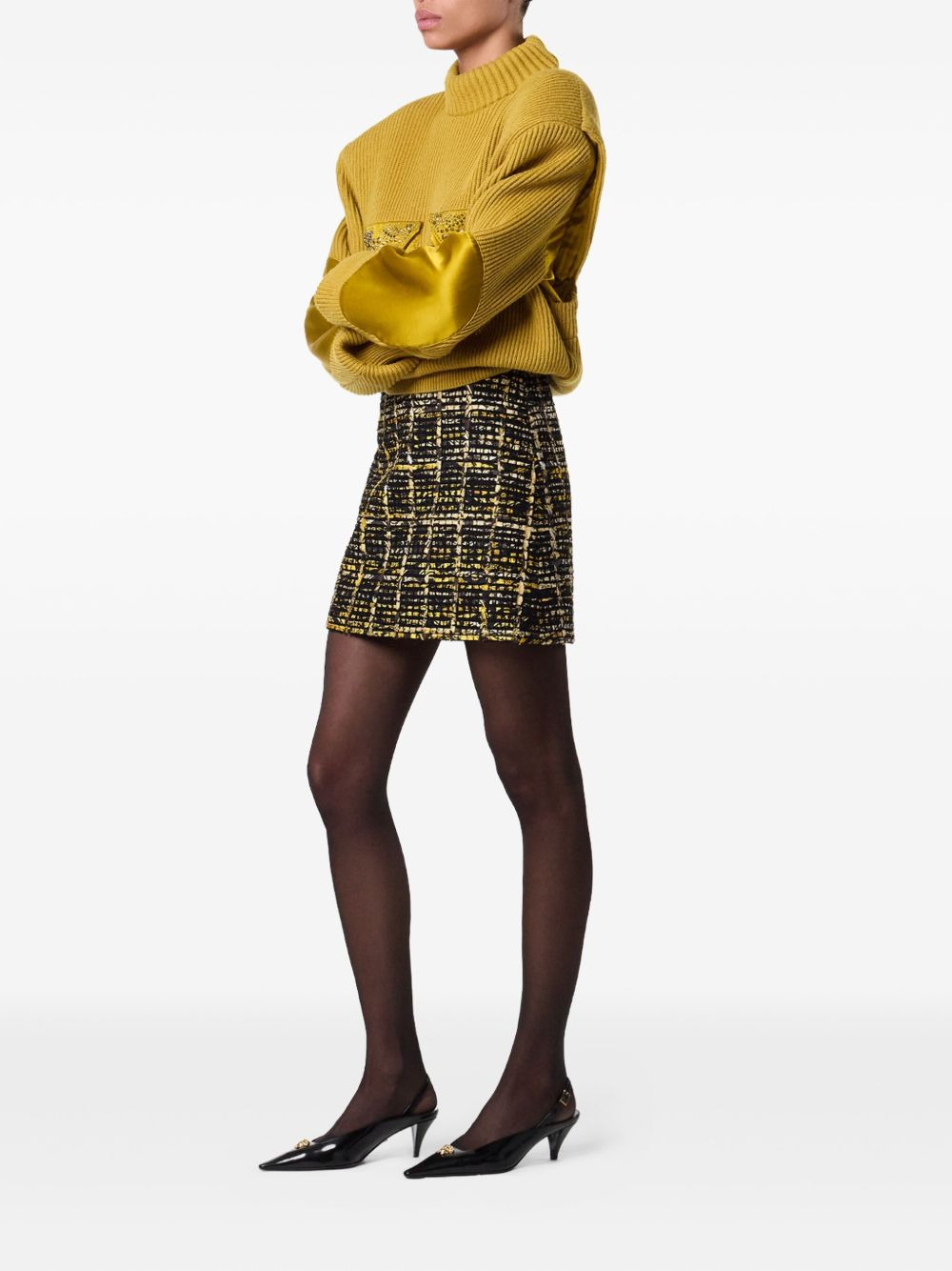 tweed A-line mini skirt - 2