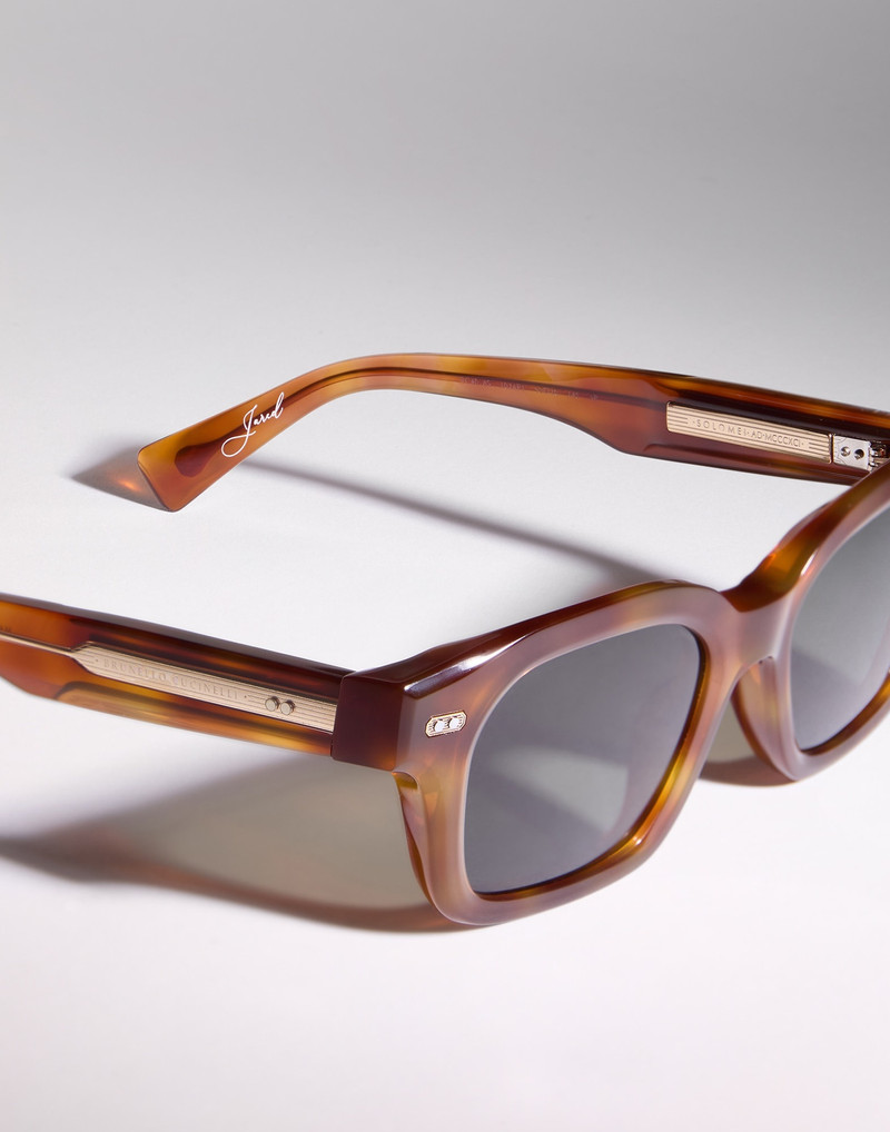 Jared acetate and 18k gold-plated sunglasses with polarized lenses 3