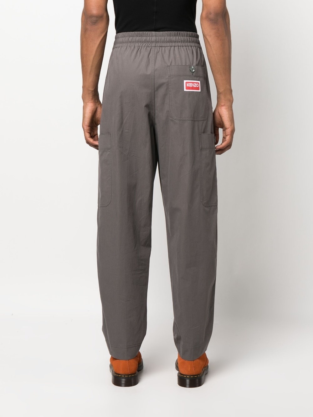 logo-patch straight-leg trousers - 4