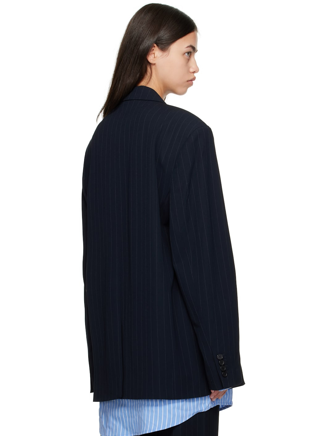 Navy Layered Blazer - 3