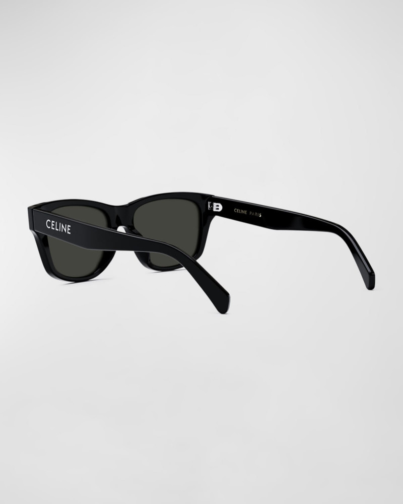 CELINE Logo Monochrome Rectangle Acetate Sunglasses outlook