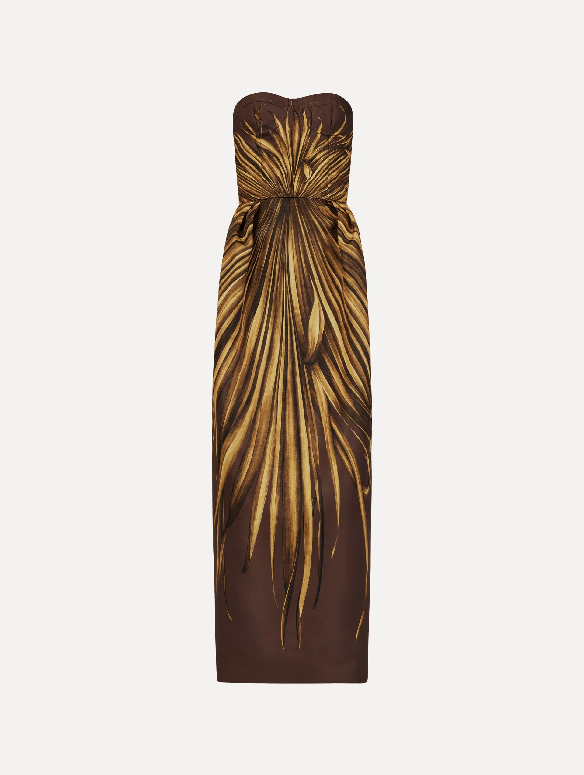 PALM LEAVES FAILLE GOWN - 1