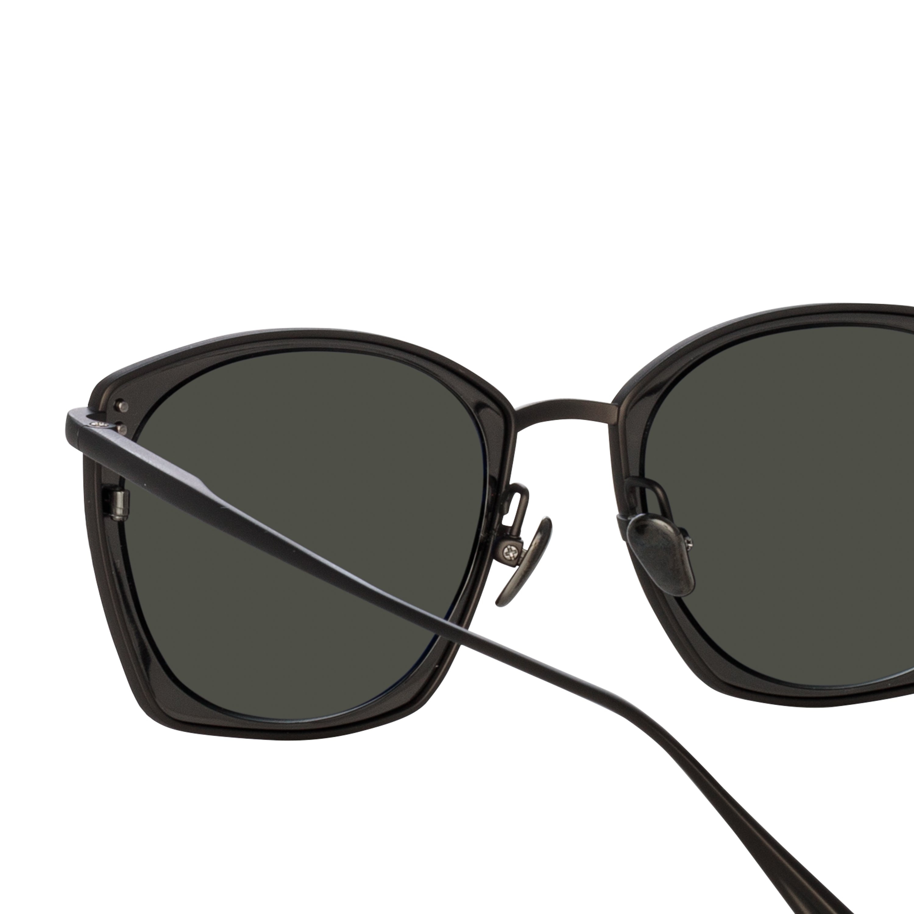 MILO SQUARE SUNGLASSES IN MATT NICKEL - 5