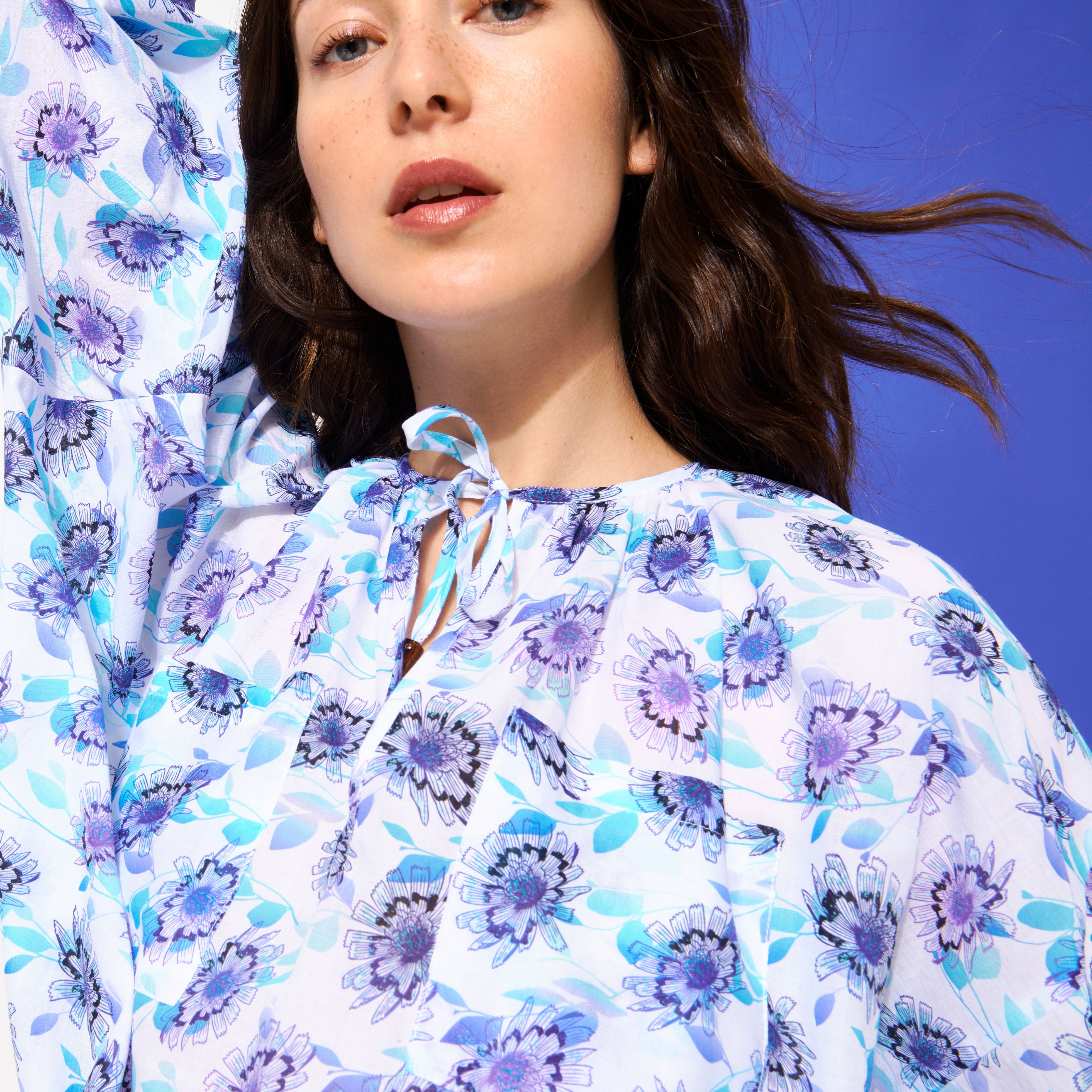 Women Short Ruffles Cotton Dress Flash Flowers - 5