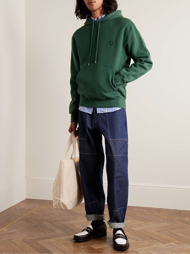 Maison Kitsuné Logo-Appliquéd Cotton-Jersey Hoodie outlook