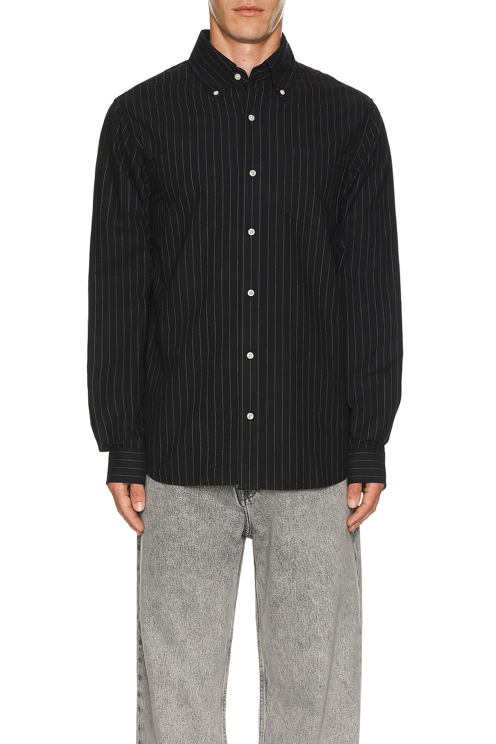 Striped Oxford Button Up Shirt - 4