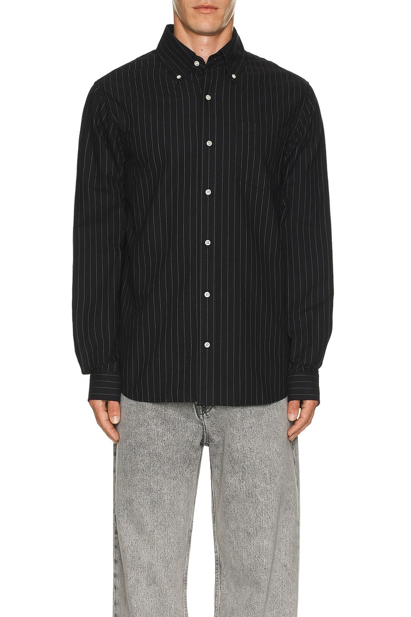 Schott Striped Oxford Button Up Shirt outlook