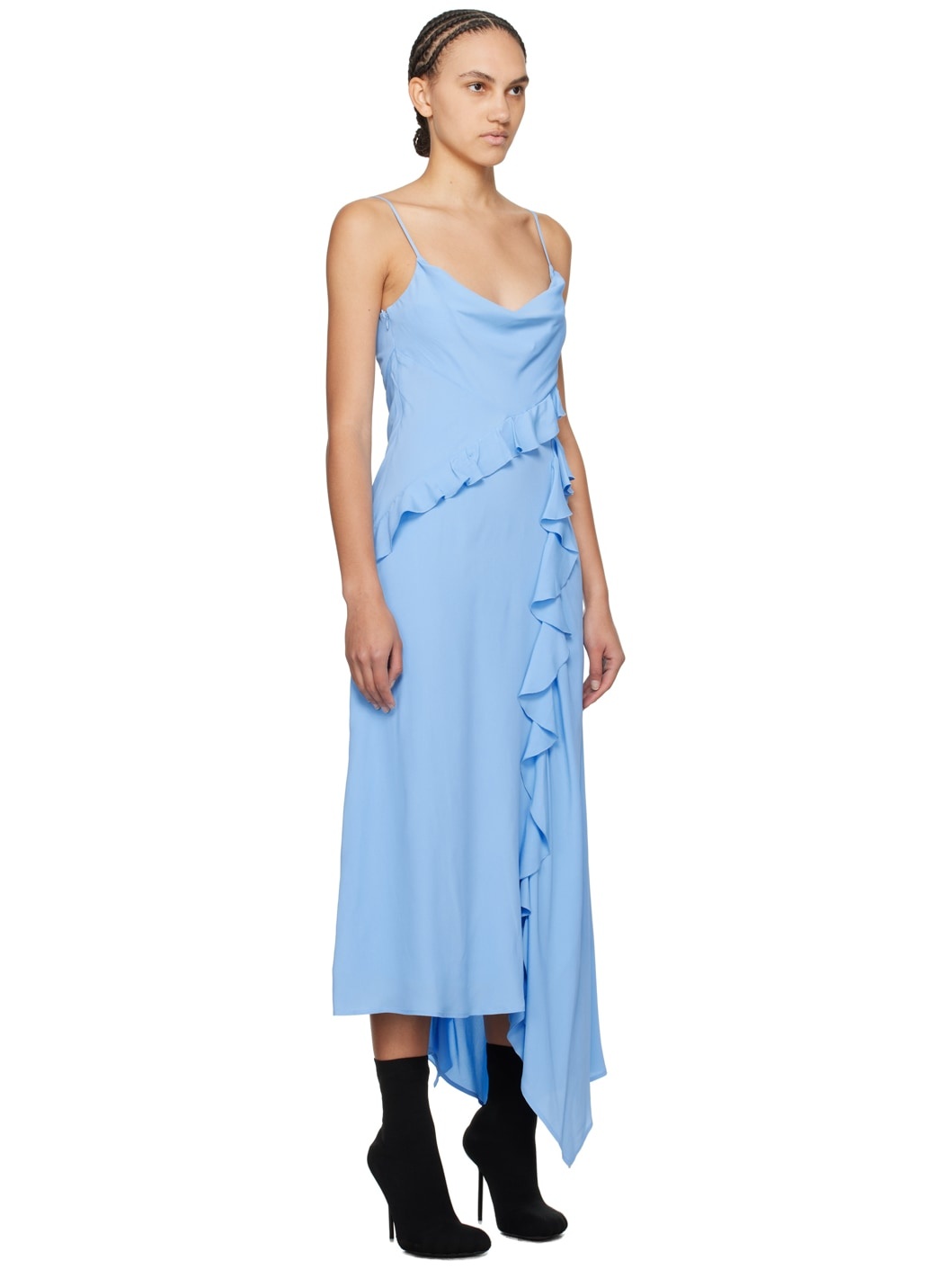 Blue Ruffle Maxi Dress - 2