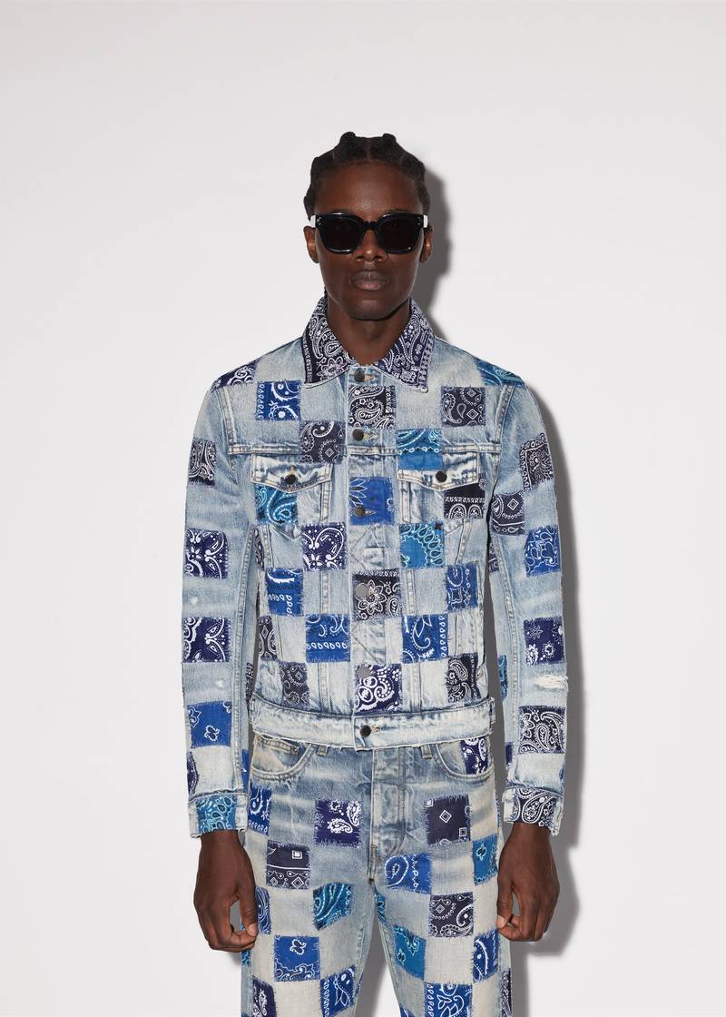 BANDANA CHECK TRUCKER JACKET 2