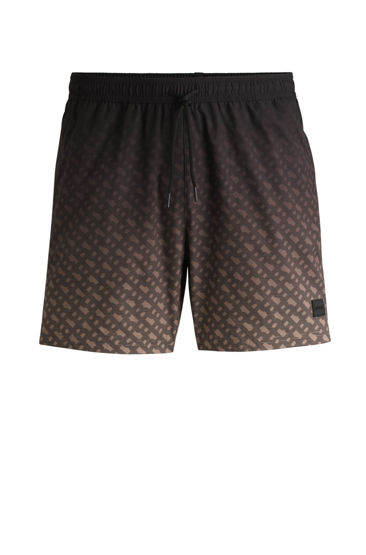 LOGO-BADGE SWIM SHORTS WITH DEGRADÉ MONOGRAM PRINT - 1