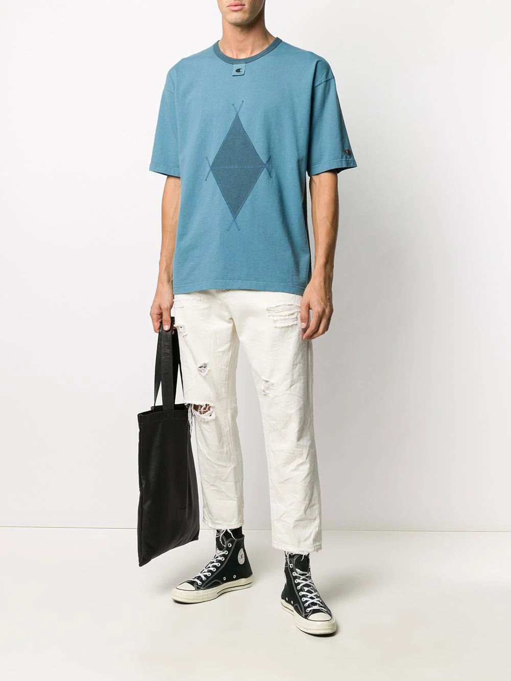 argyle diamond print t-shirt - 2