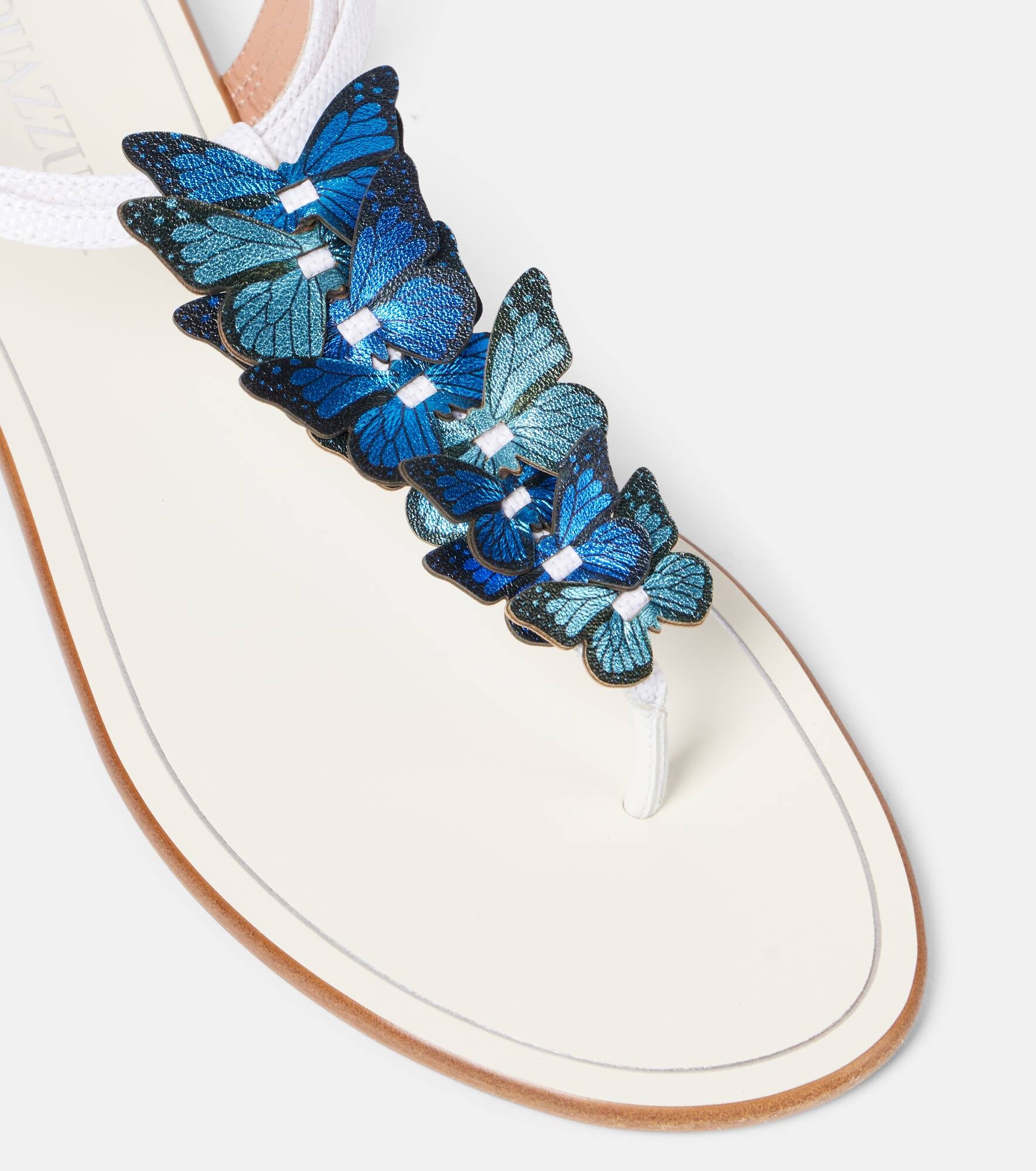 Papillon leather-trimmed canvas sandals - 5