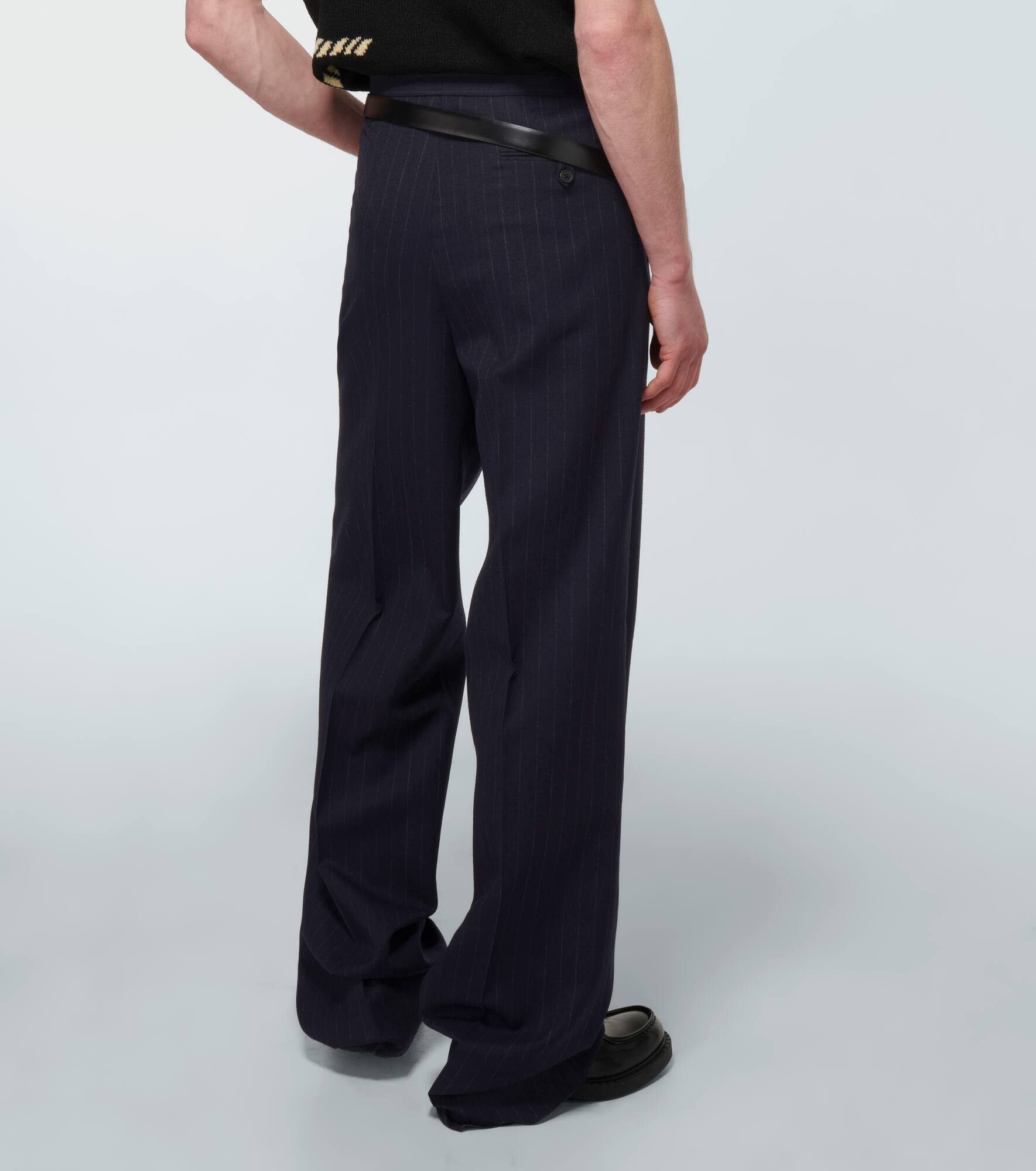 Pinstriped wool pants - 4