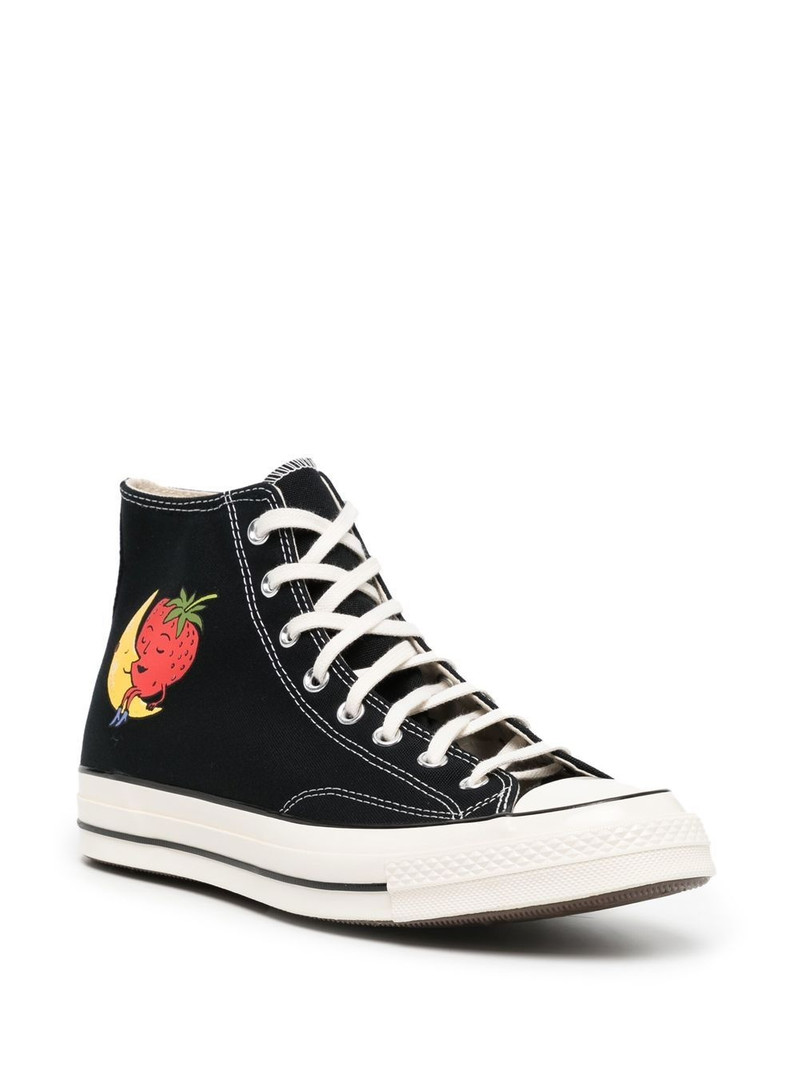 Converse cartoon-print hi-top sneakers outlook
