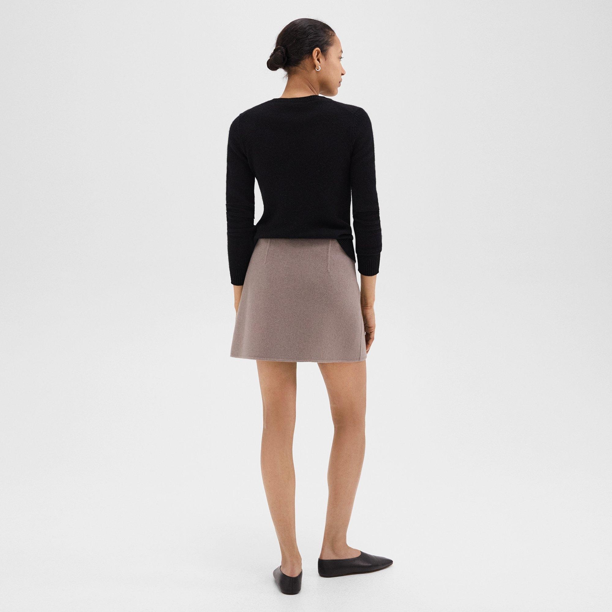 High-Waist Mini Skirt in Double-Face Wool-Cashmere - 4