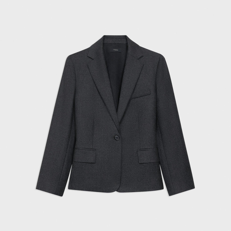Single-Button Blazer in Sleek Flannel 1