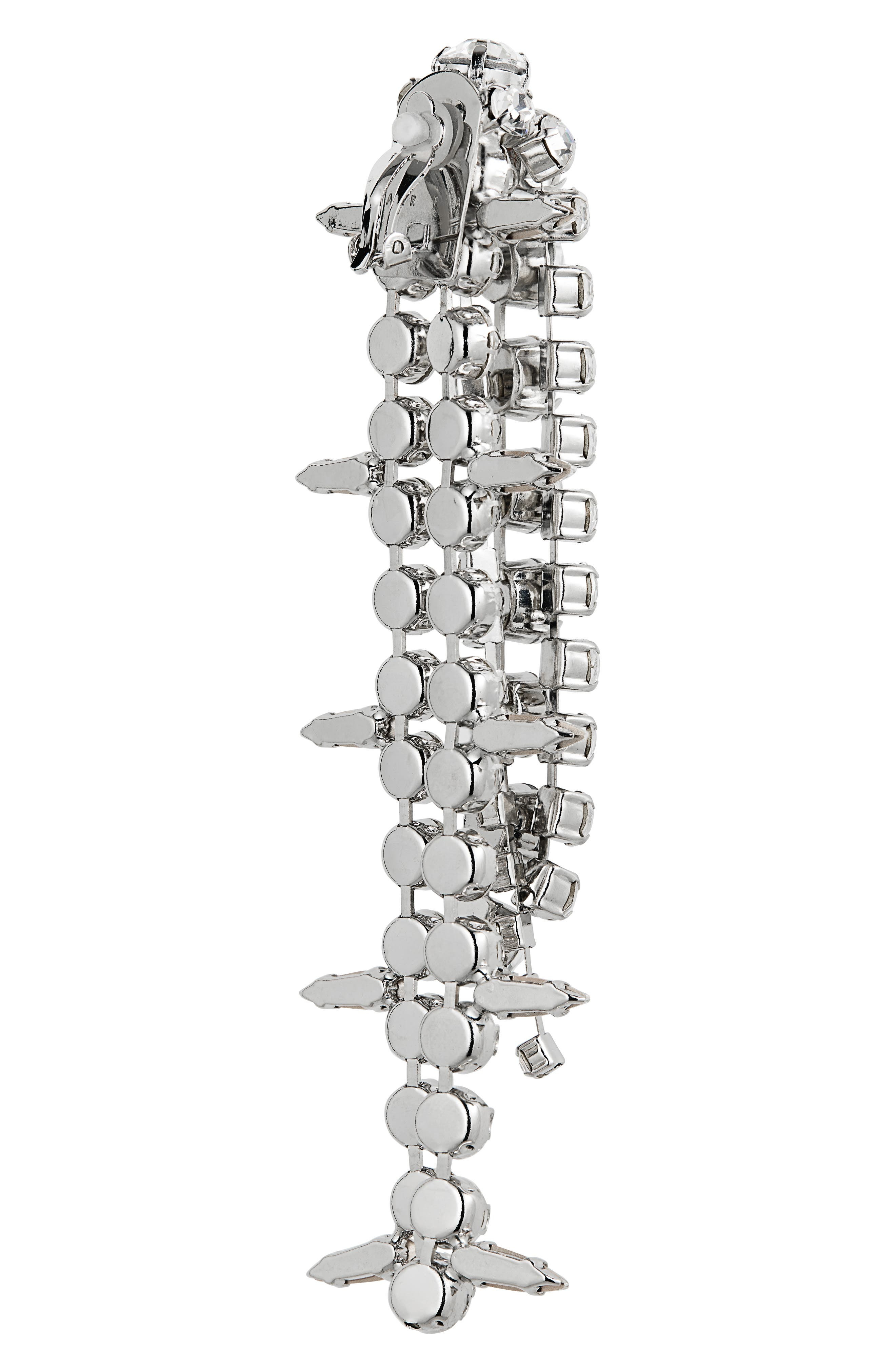 Area Crystal Fringe Front/Back Drop Earrings in Clear Crystal/Silver at Nordstrom - 2