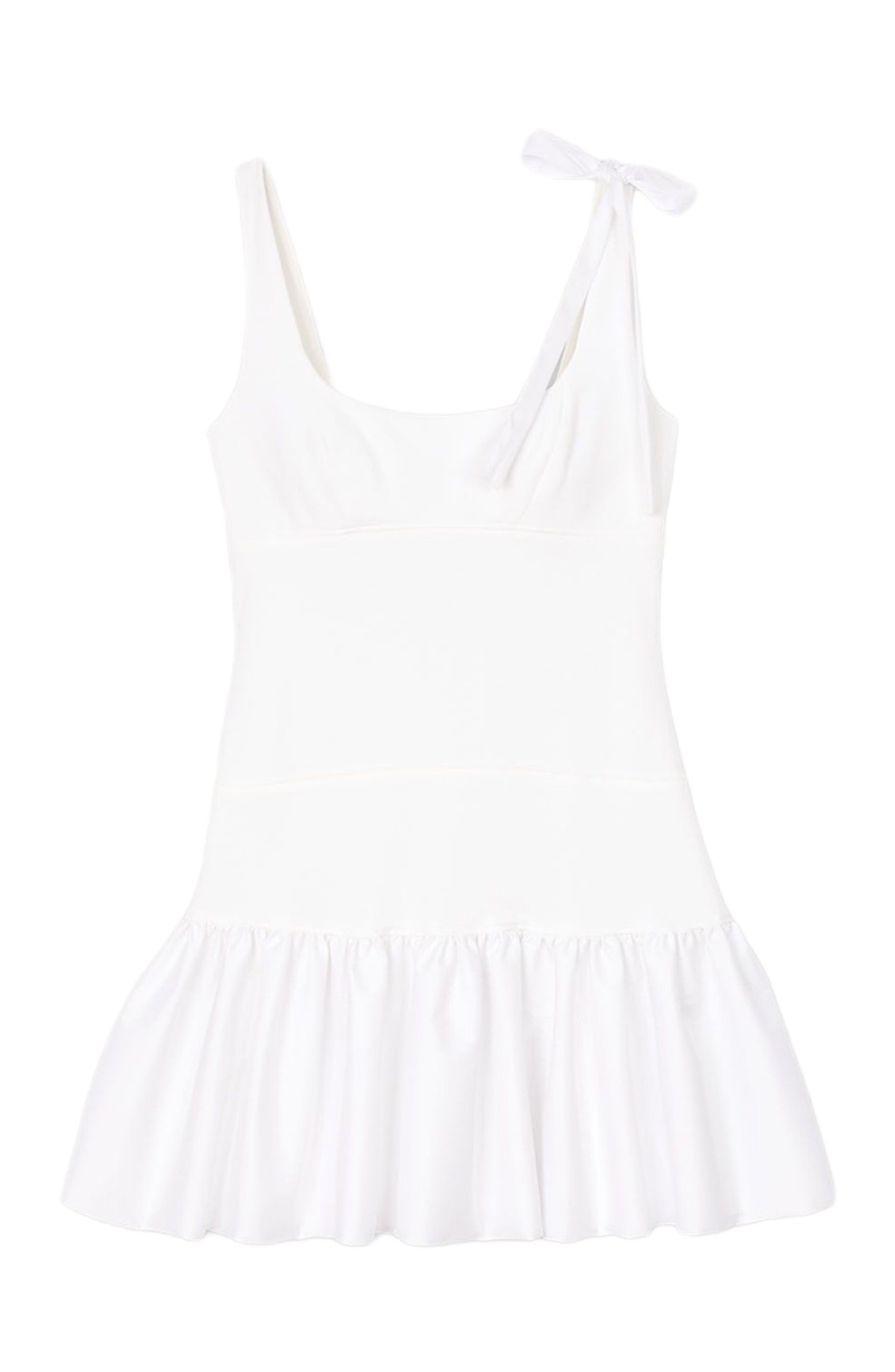 SANDRO Dual-material mini dress in White at Nordstrom - 6