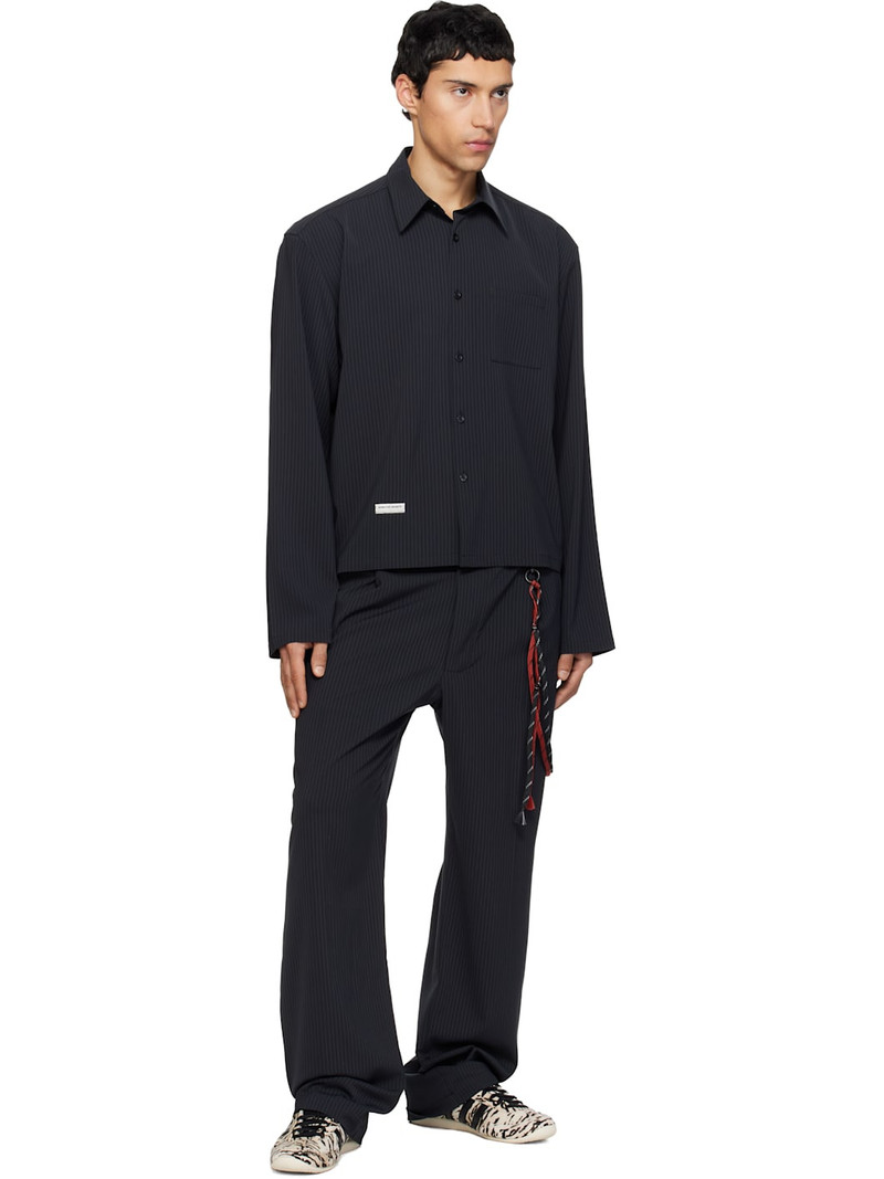 Song for the Mute Navy Loose Pleated Trousers outlook