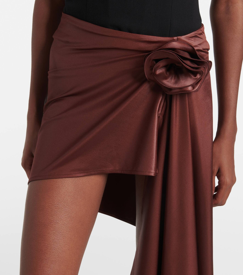Floral-appliqué satin miniskirt 4