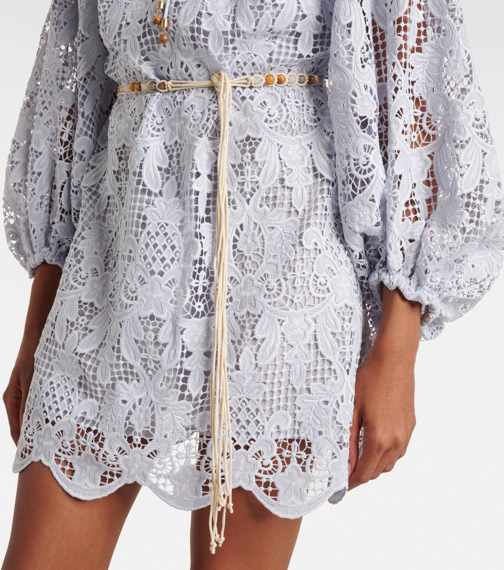 Belted lace minidress - 5