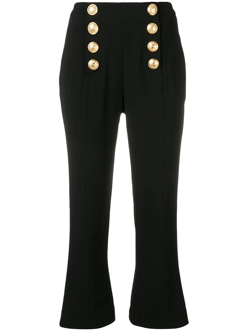 decorative buttons cropped trousers - 1