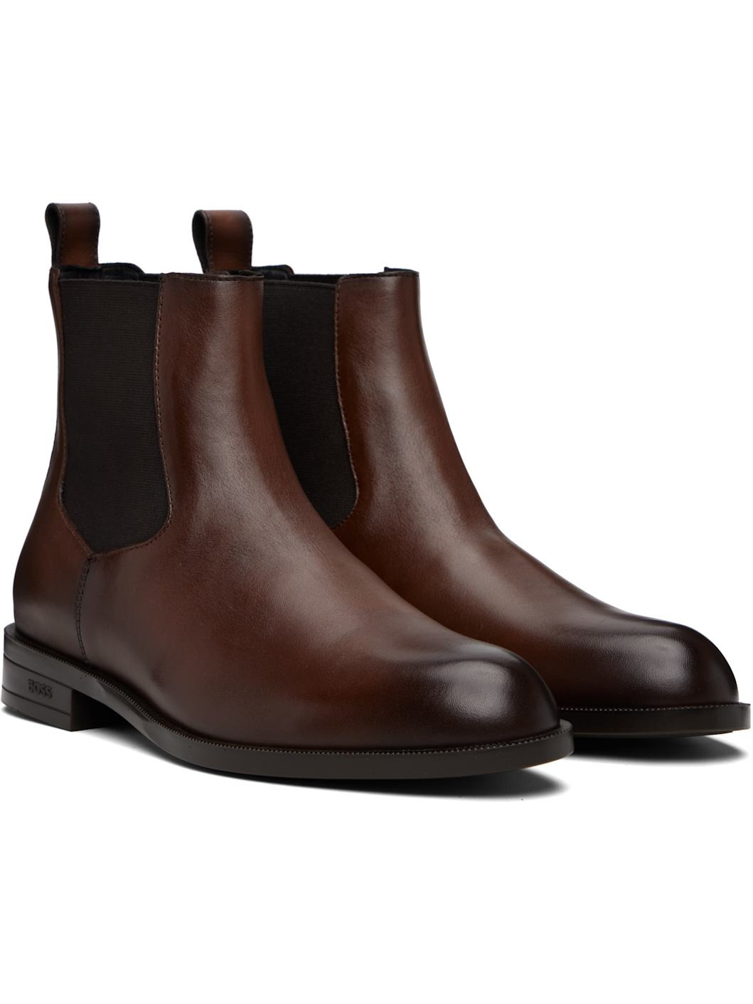 Brown Faux-Leather Chelsea Boots - 4