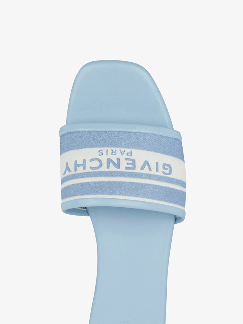 4G FLAT MULES IN DENIM WITH STRIPES 5