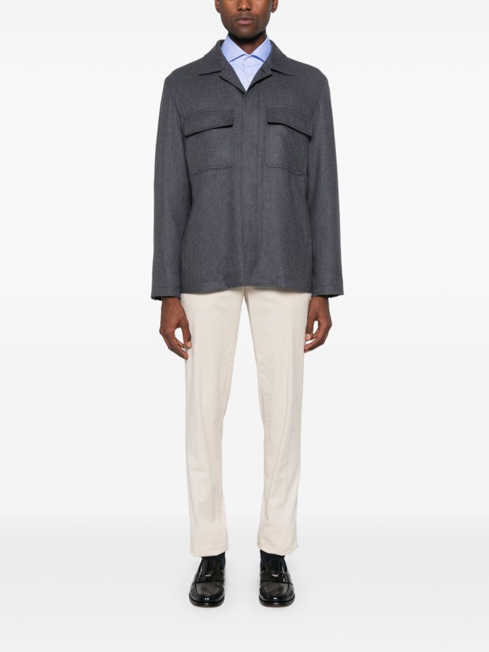 pockets-detail shirt jacket - 2