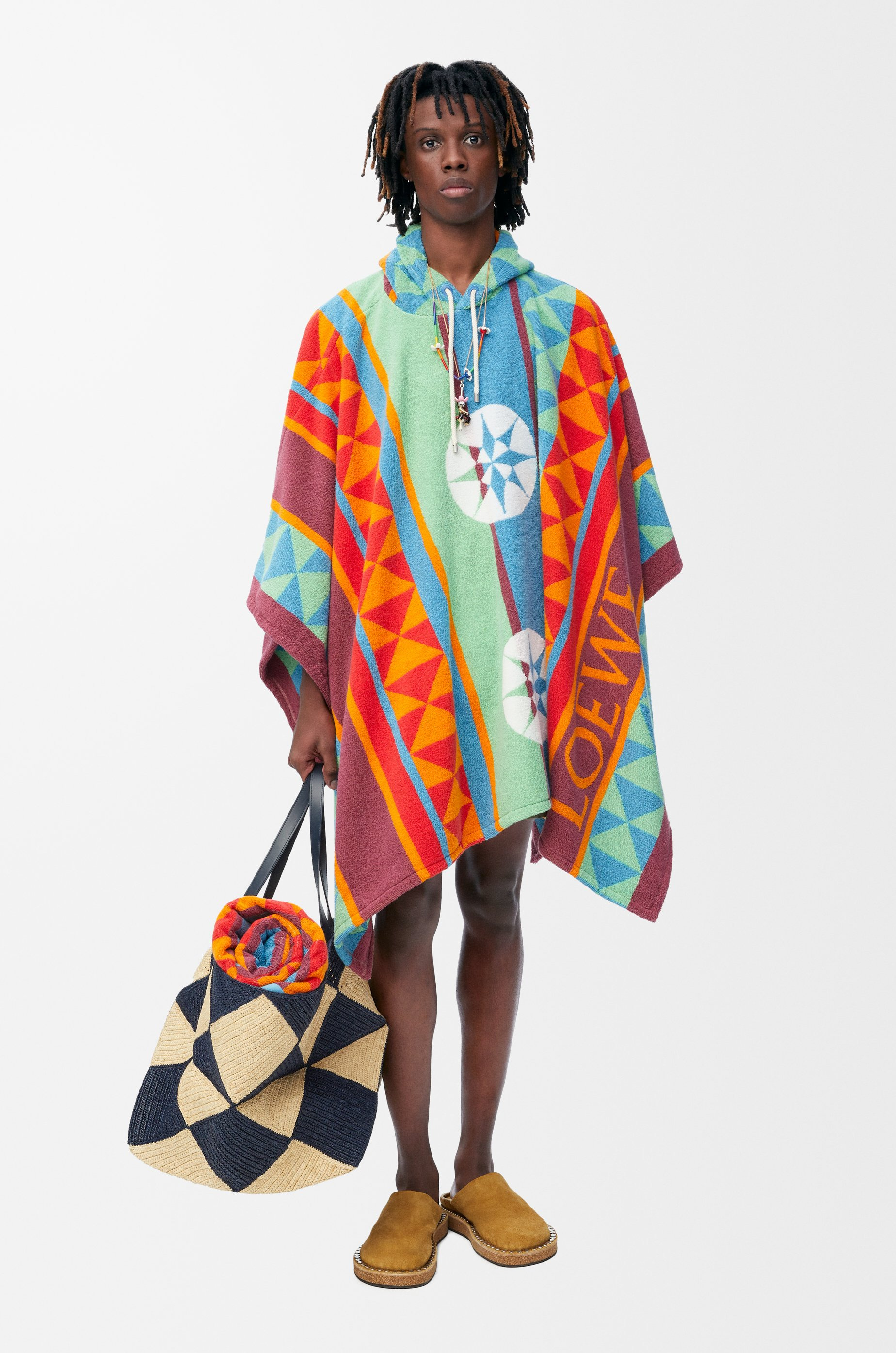 Poncho in terry cotton jacquard - 3
