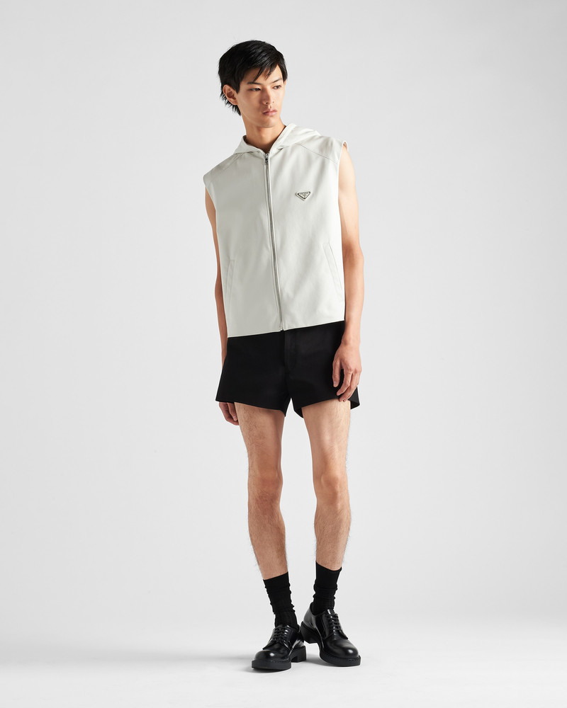 Prada Nappa leather hoodie vest outlook