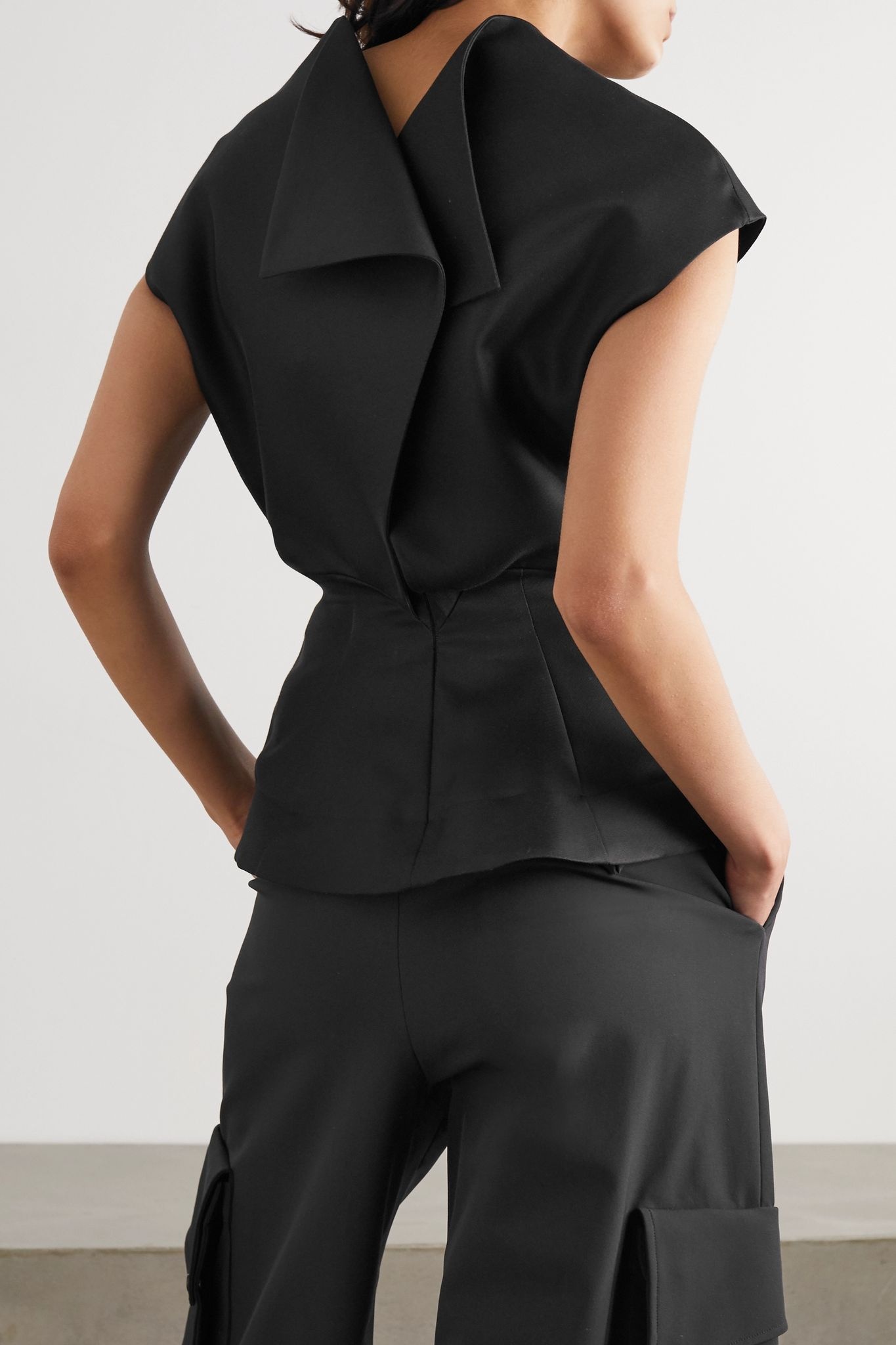 Silk and cotton-blend peplum blouse - 3