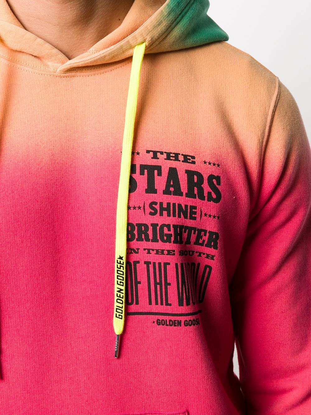 slogan-print gradient hoodie - 5