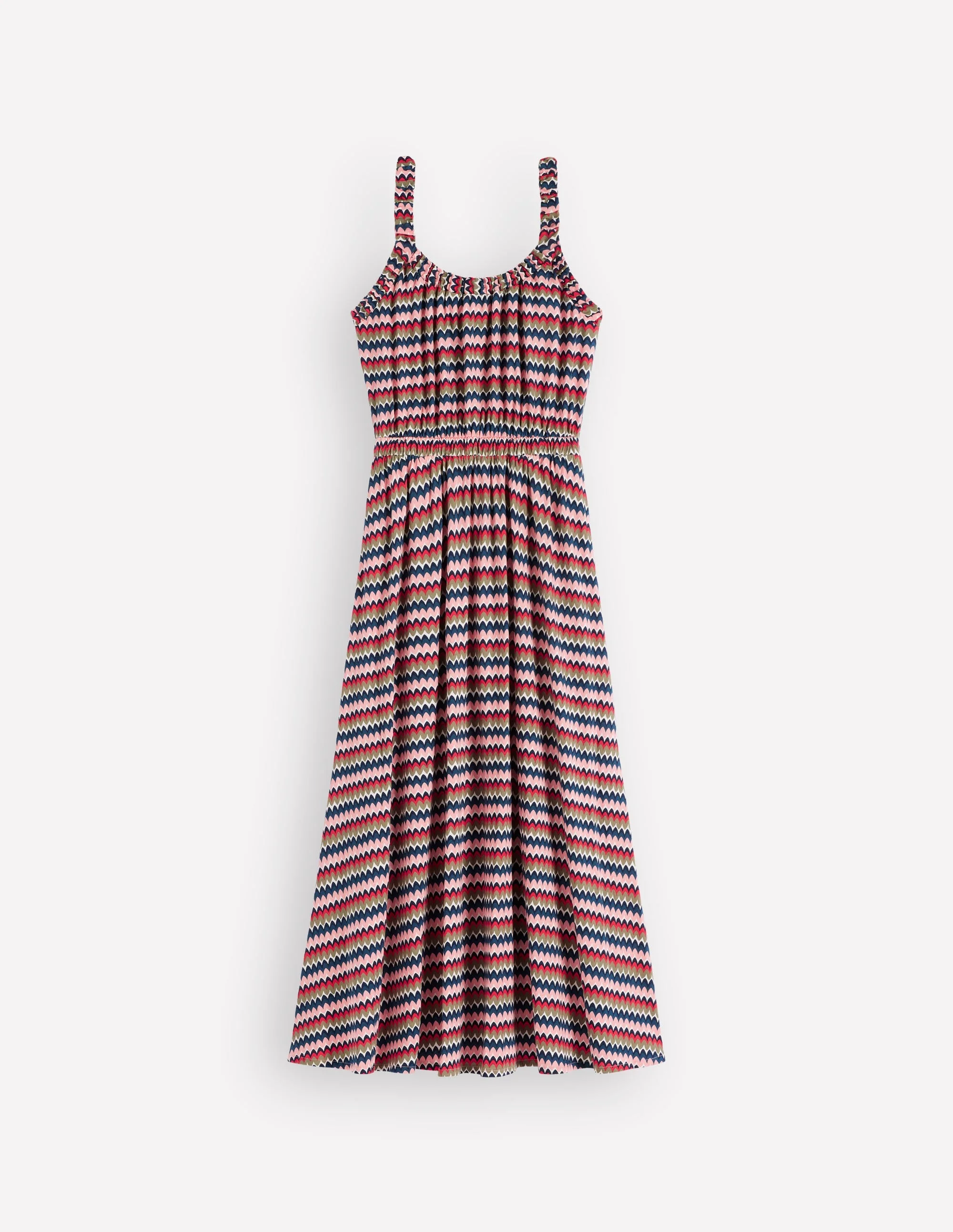 Scoop Neck Jersey Dress-Multi, Zigzag Ripple - 1