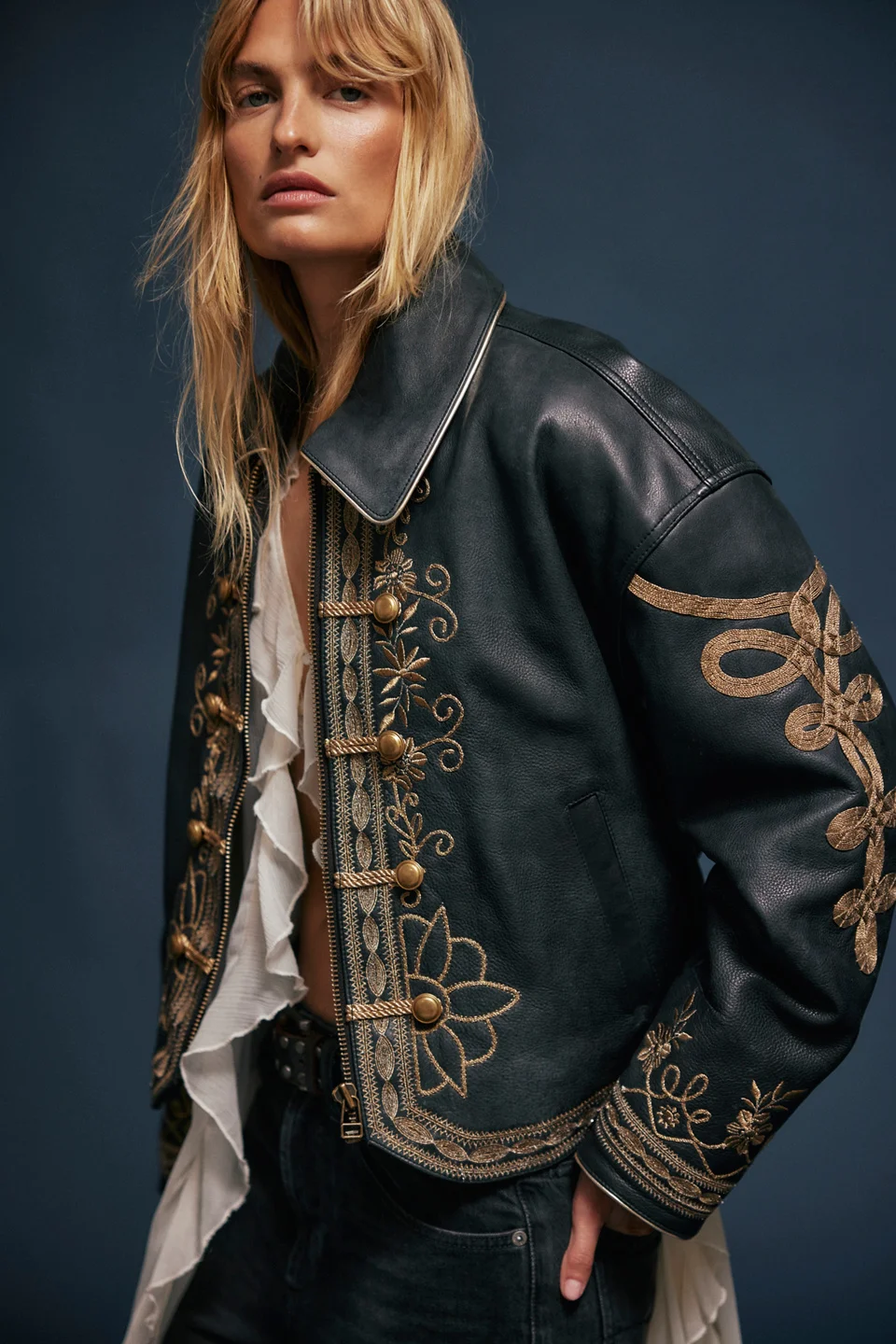 We The Free Lana Leather Band Jacket - 1