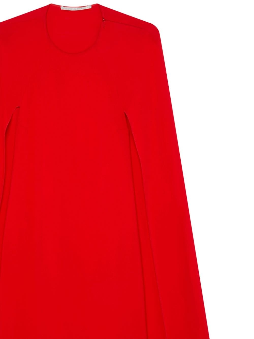 round-neck cape dress - 2