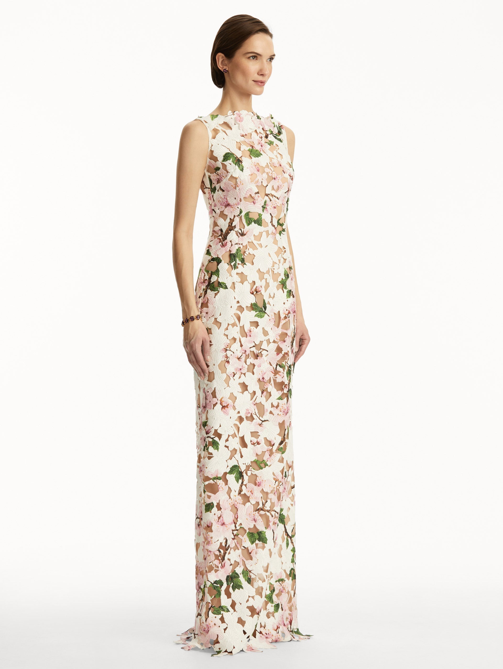 CHERRY BLOSSOM GUIPURE GOWN - 4