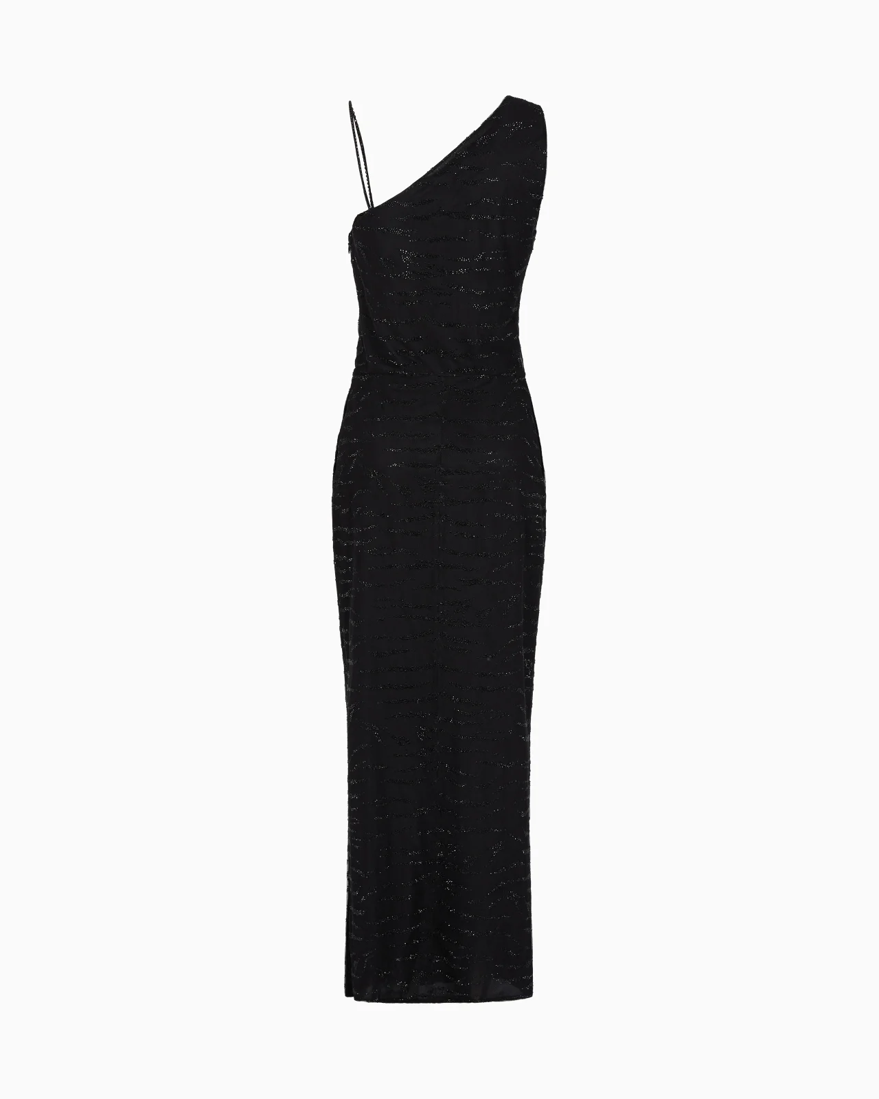SILK LONG DRESS WITH RHINESTONE EMBROIDERY - 1