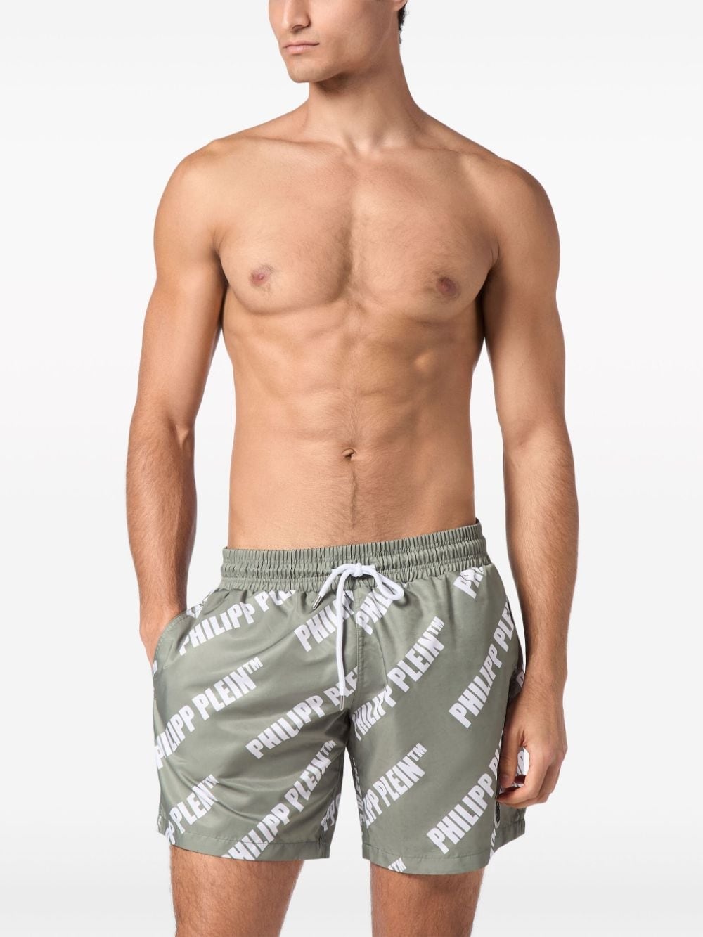 logo-print swim shorts - 3