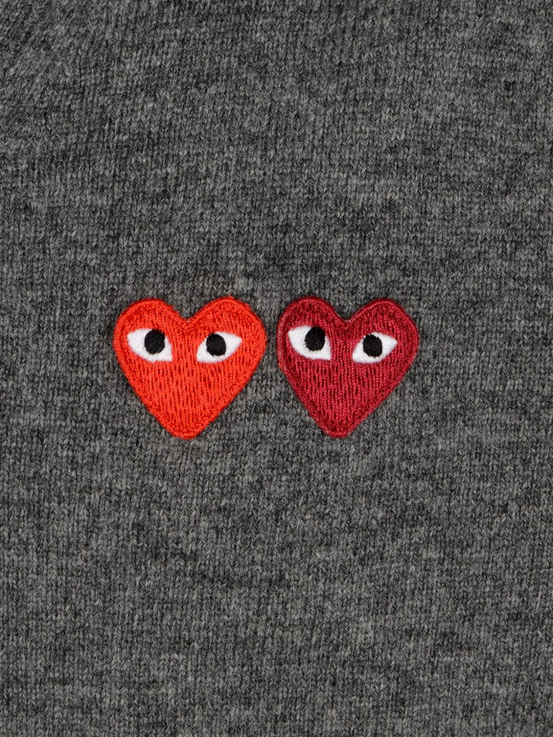 Comme des Garçons PLAY heart-patch wool cardigan outlook