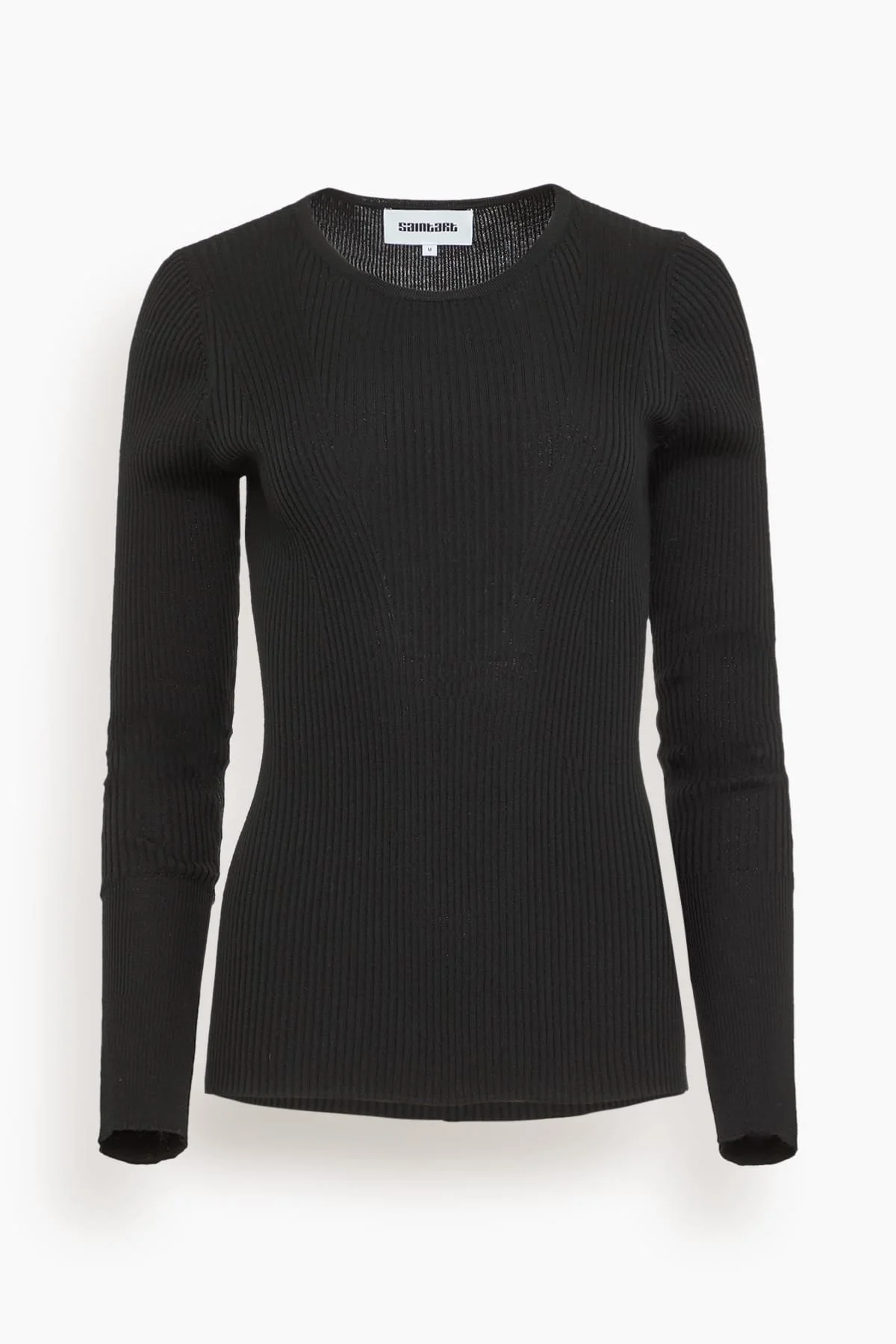 Atlas Rib Crewneck Sweater in Black - 1