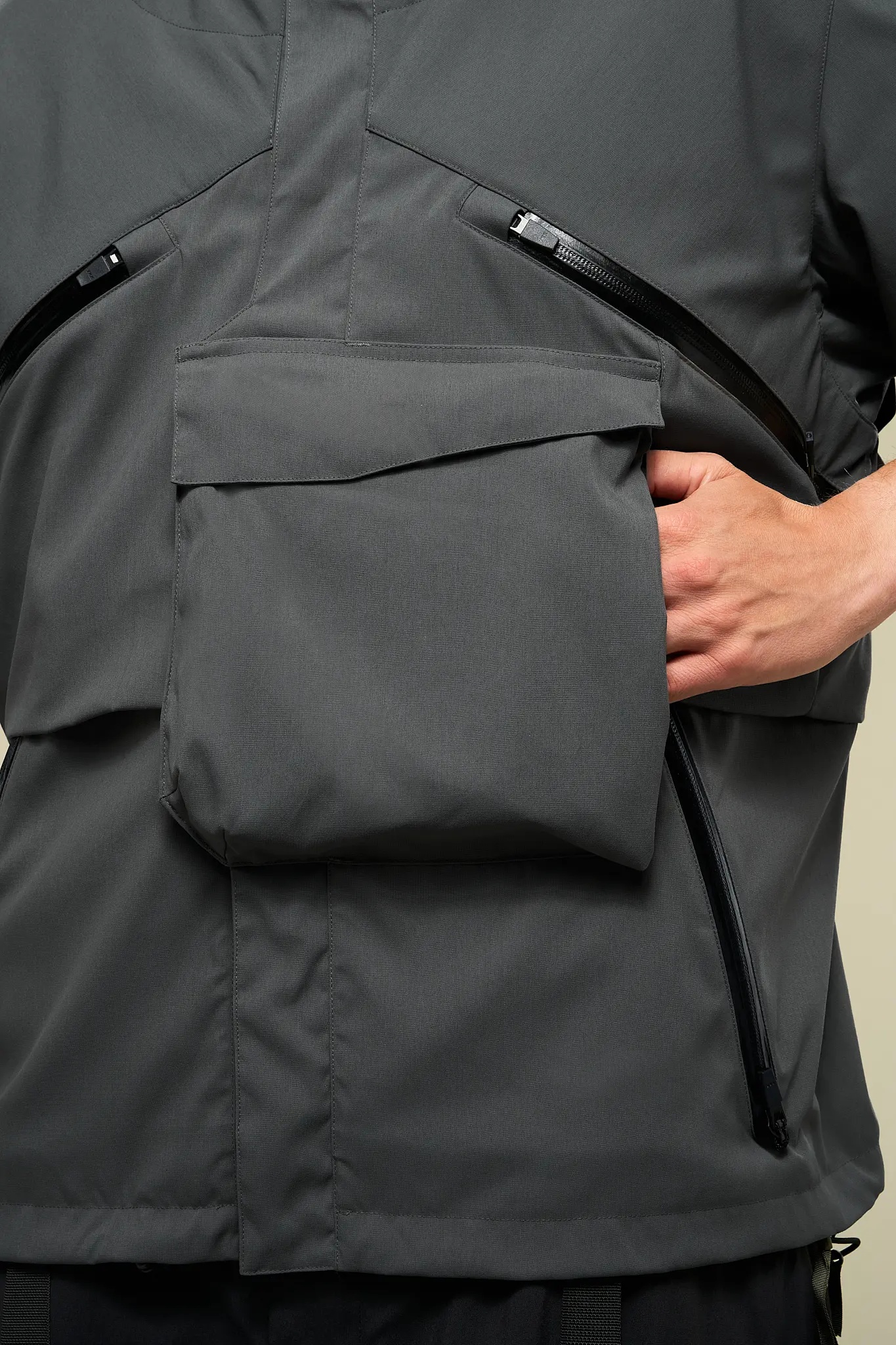 V1A-M Nylon Stretch Interops Vest Gray - 12
