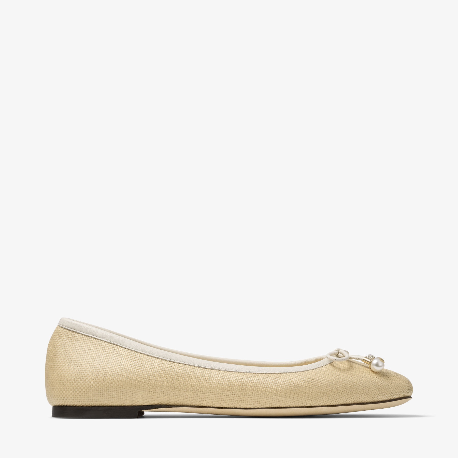 Elme Flat
Natural/Latte Raffia and Leather Flats - 1