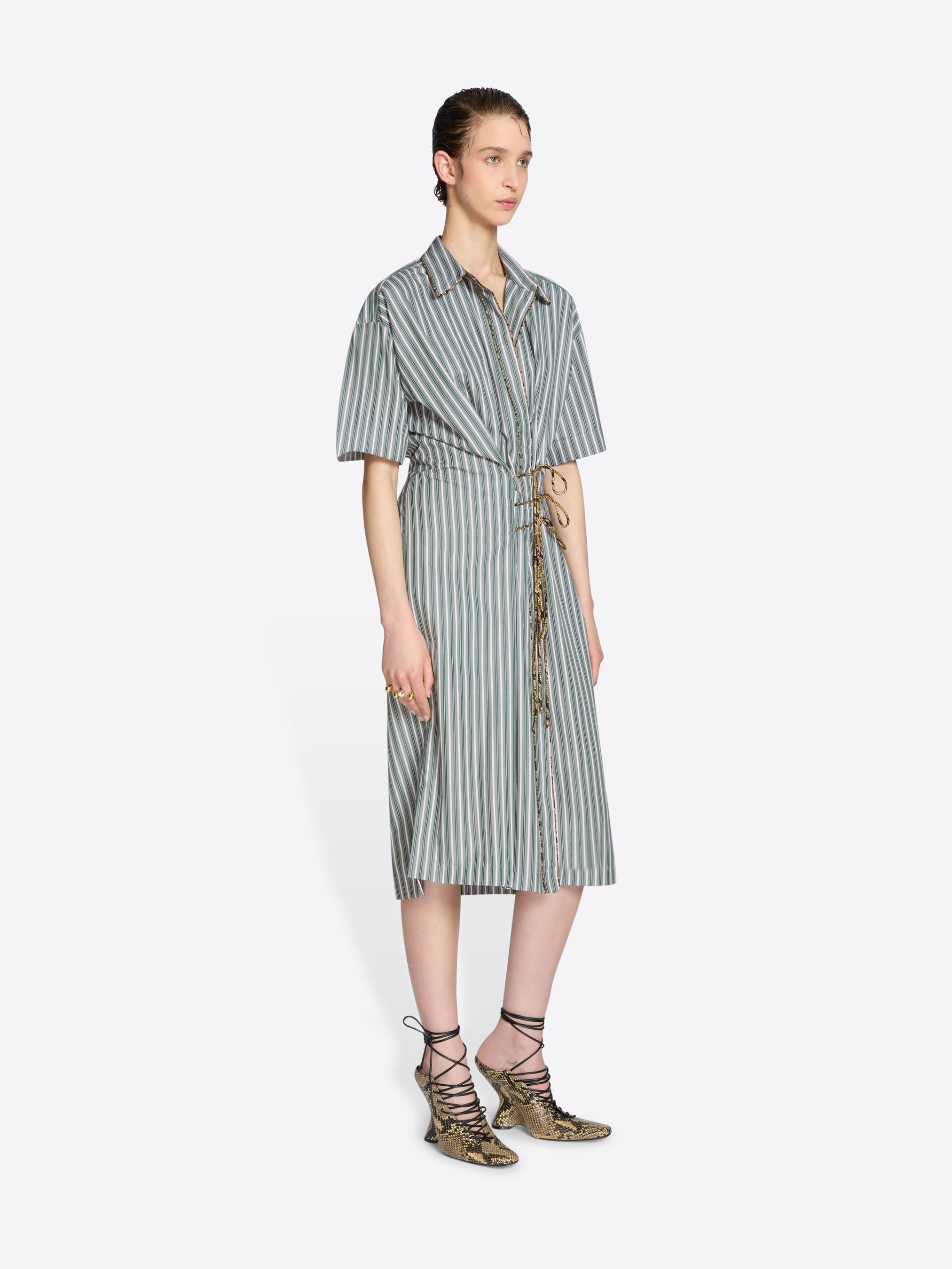 DRAPED COTTON DRESS - 3