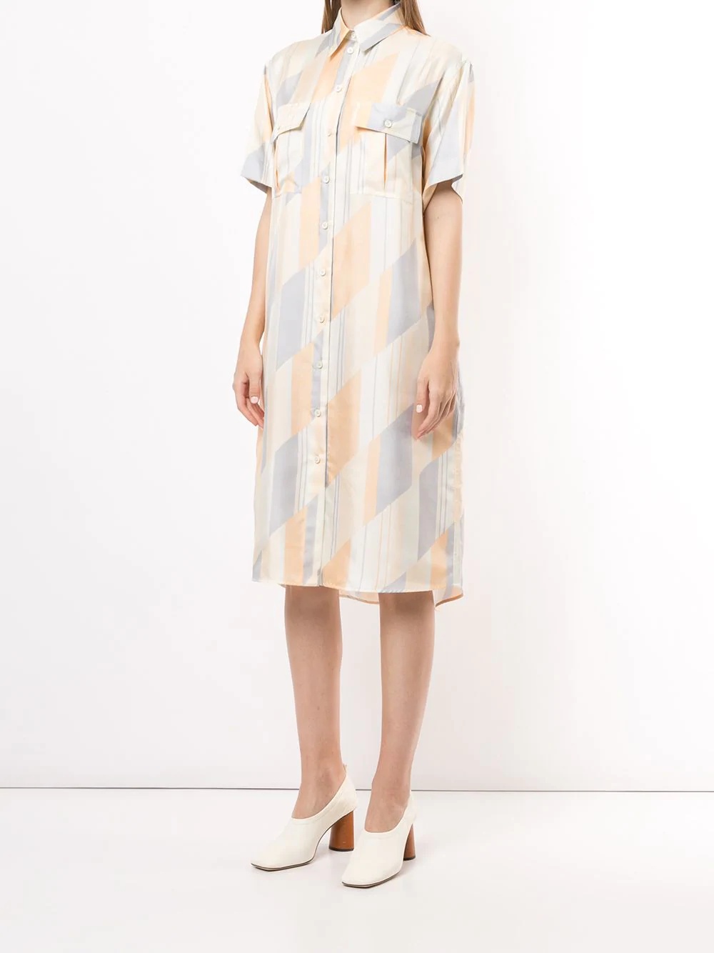 geometric print shirt dress - 3