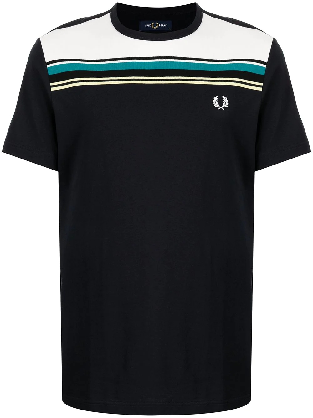 logo striped crew-neck T-shirt - 1