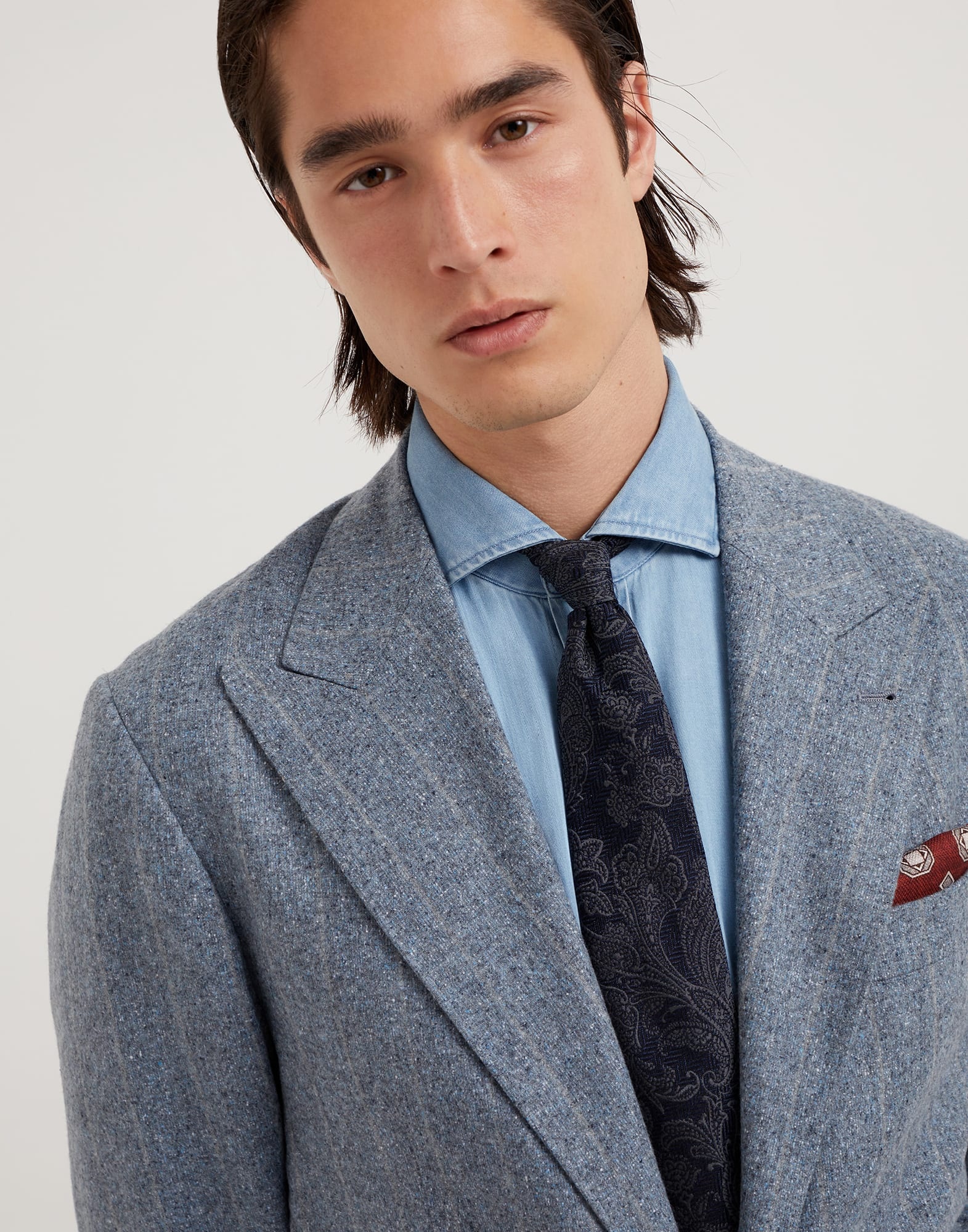 Silk and virgin wool tie with paisley design - 3