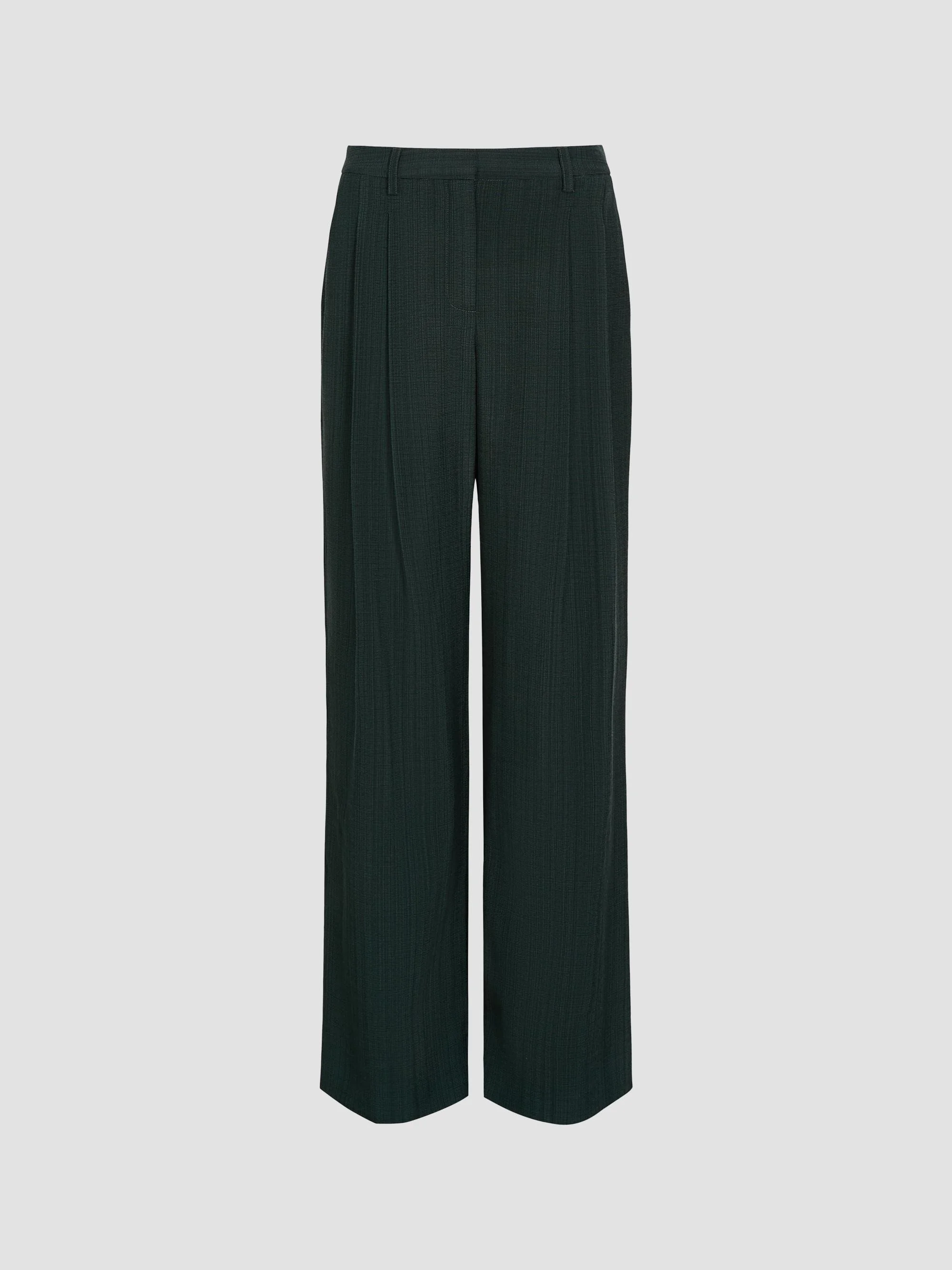 Women's Sulli Textured Pleated Straight-Leg Pants - Darkest Spruce - 1